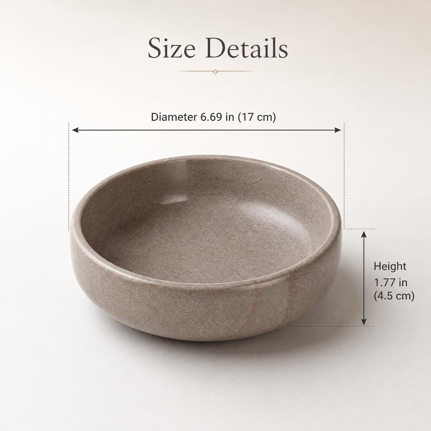 Marble Decorative Bowl 17cm 4.5cm Height / Natural