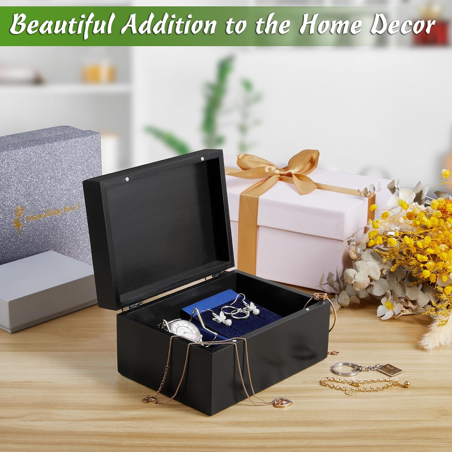 Wood Memory Box / Black / Small / 3 x 5