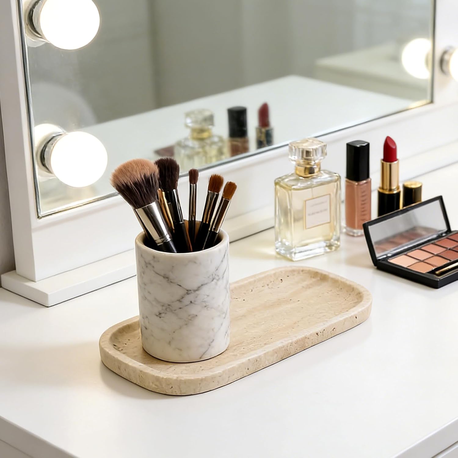 Tray / Marble Vanity Tray / 10 x 4.72 / Travertine