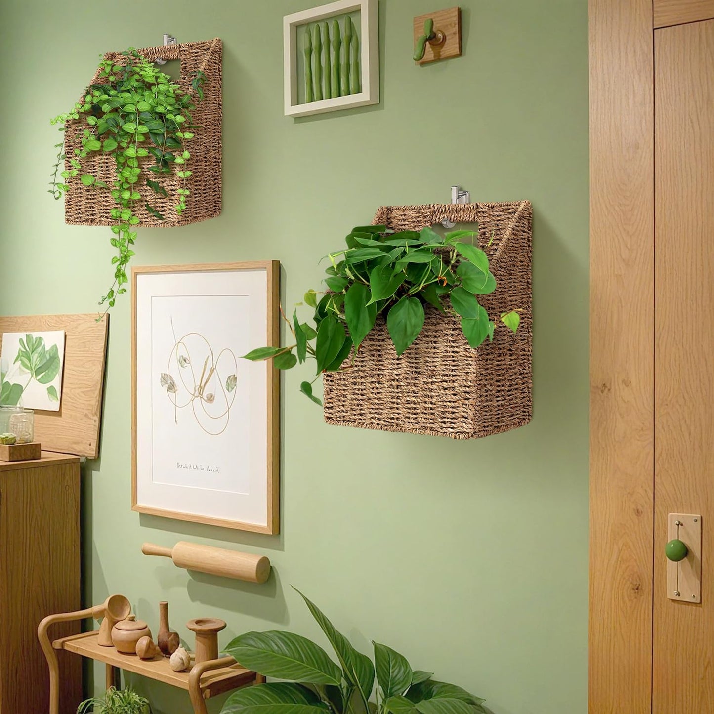 Wall Decor Wicker Basket / Seagrass / 5 Inch / Set of 2