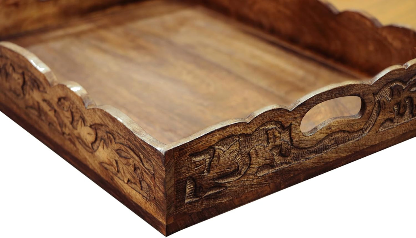 Rustic Wooden Food Tray / Natural