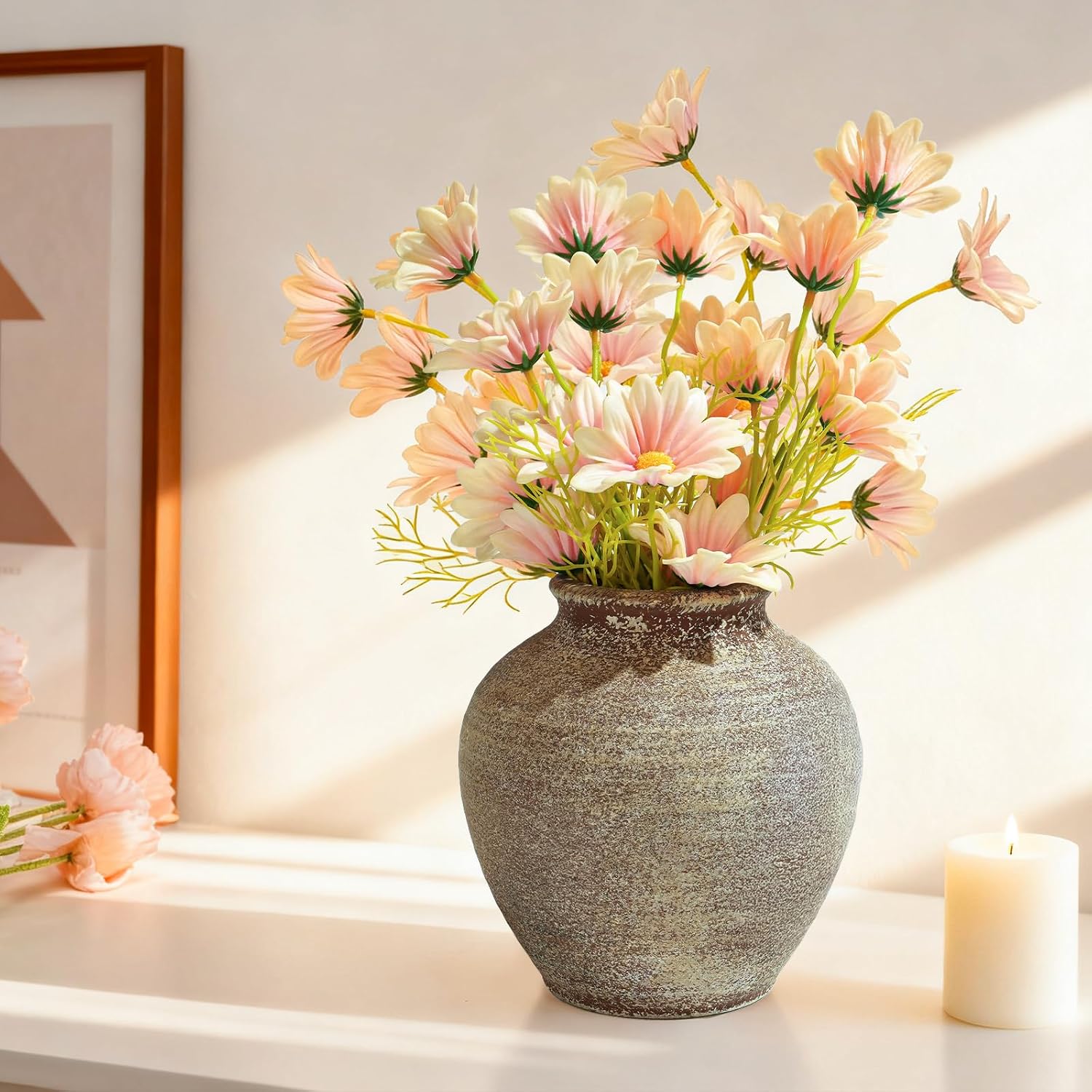 Ceramic Flower Vase Home Decor / 6.2"-terracotta / 6.2 Inch