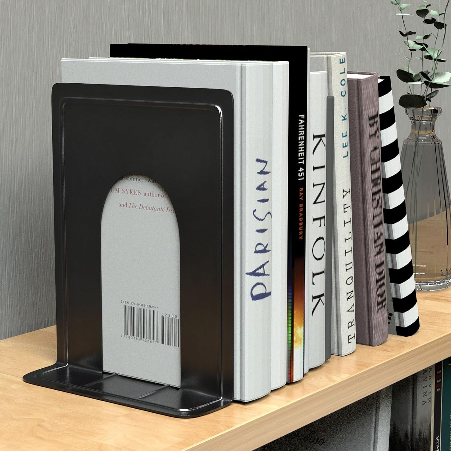 in Extra Large Heavy Duty Metal Book Ends / XL - 2 Pairs / Black / 8.5 Inch