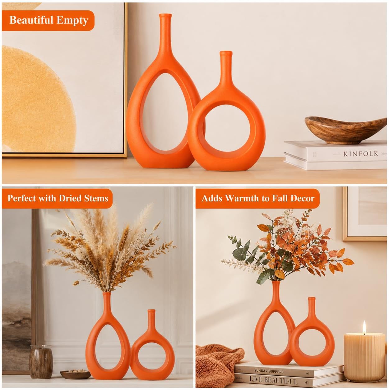 Ceramic Vase Set 2 / Orange