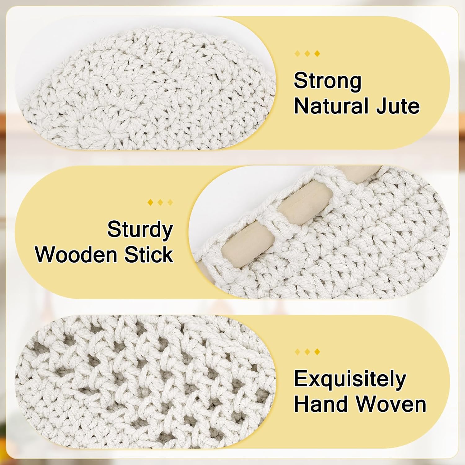 Boho Wall Baskets / White-cotton