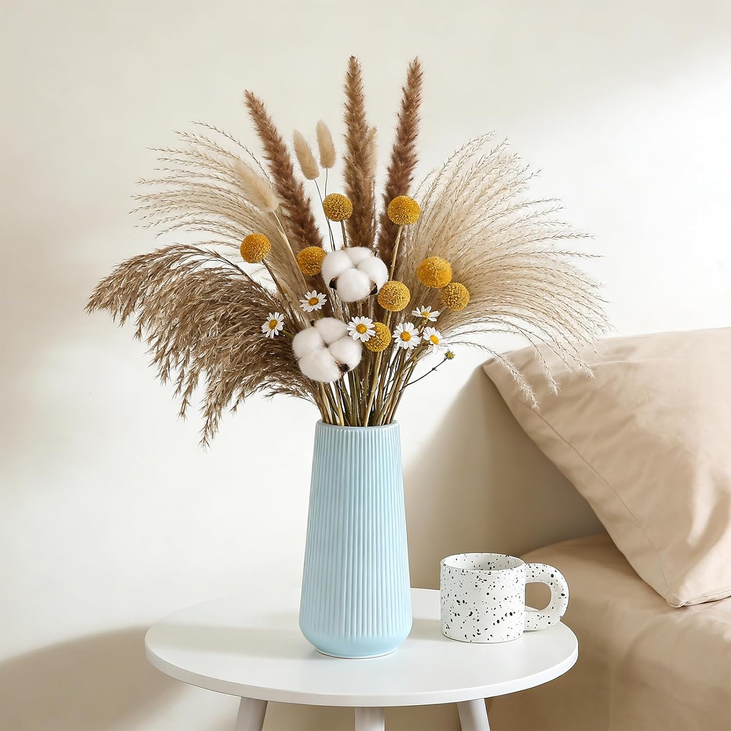 Ceramic Vase for Pampas Grass / Blue