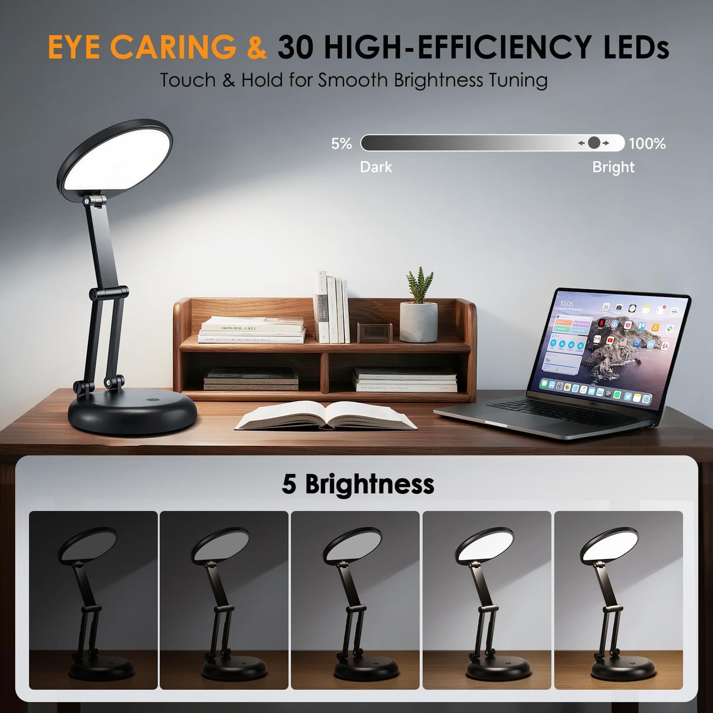 One Fire Cordless Lamp, 3600mAh Battery Operated Lamp, Rechargeable Lamp | 3600mAh Battery, 200H Use, 10 Brightness