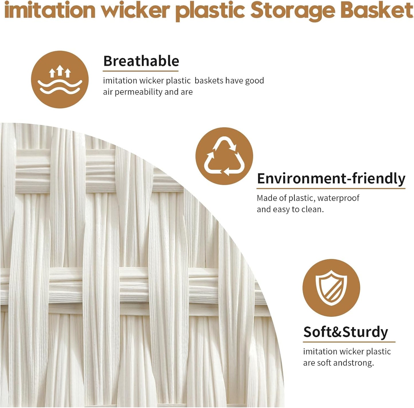 Woven Storage Bins / White