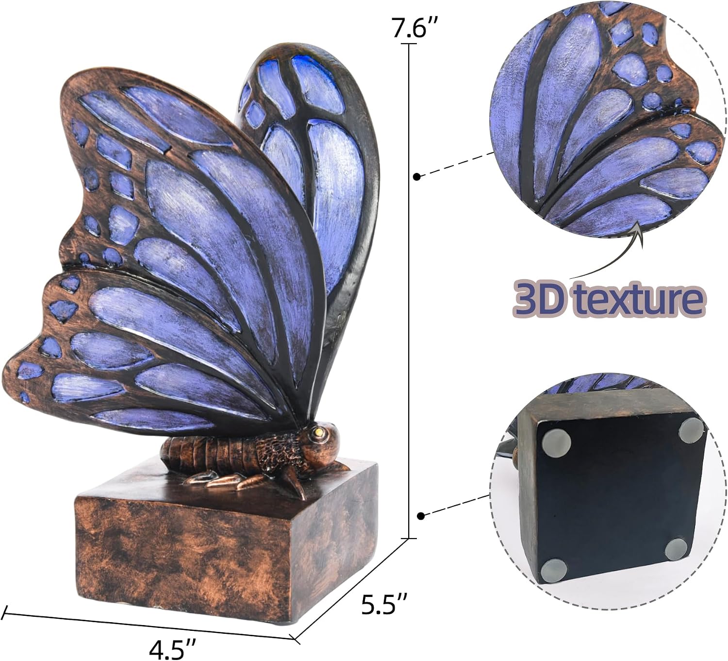 Vintage Butterfly Bookends / Purple