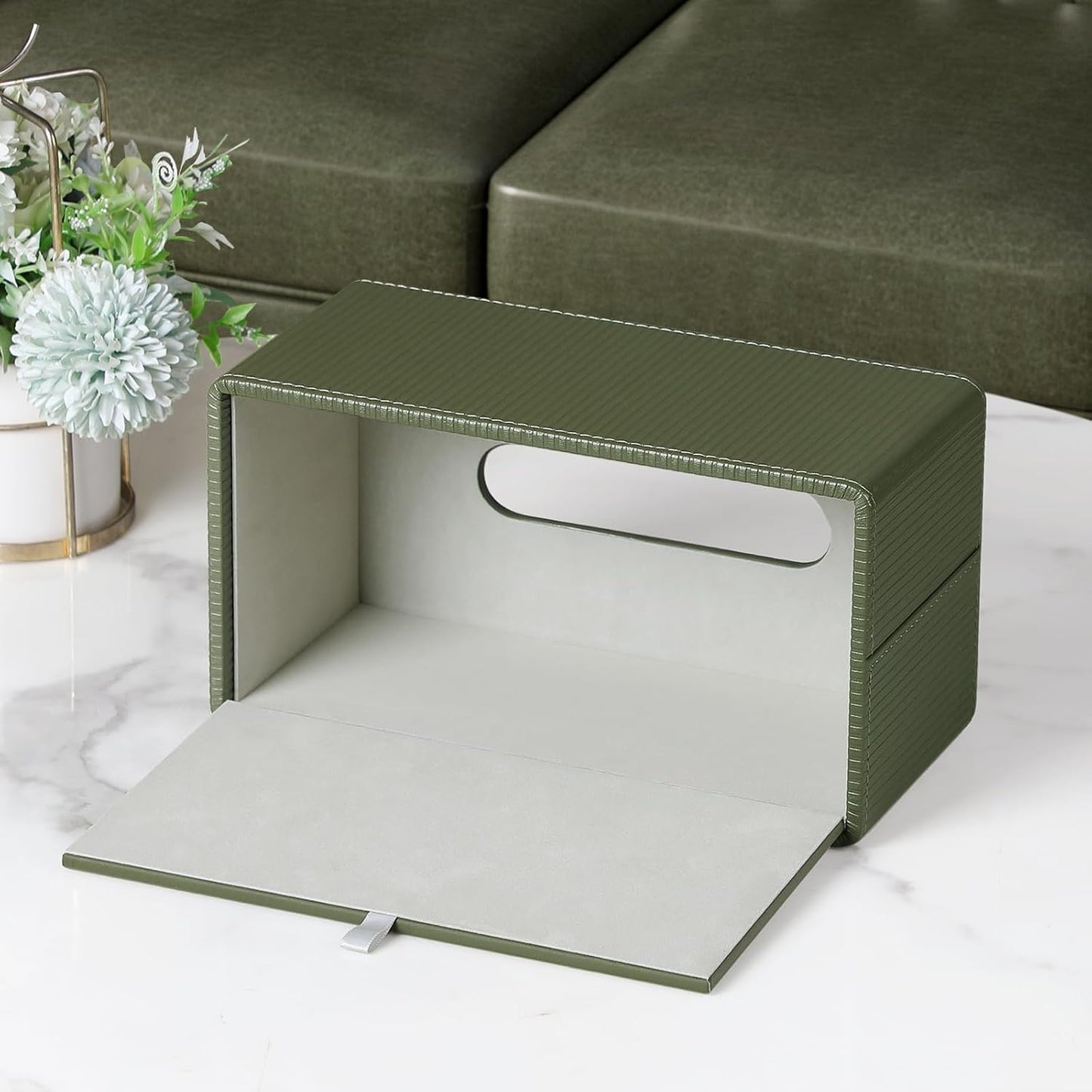 Modern Tissue Box Holder / Green