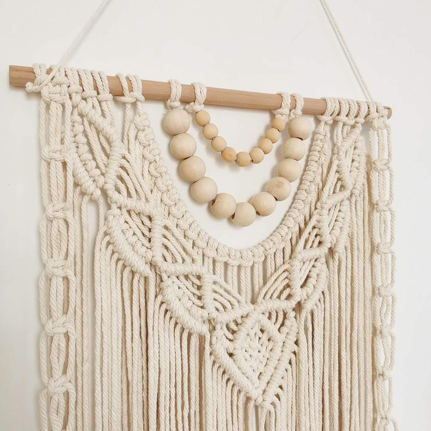 Macrame Wall Hanging Boho Macrame Tapestry Woven Home Decor Wall Pediment / 27.6"L x 15.7"W