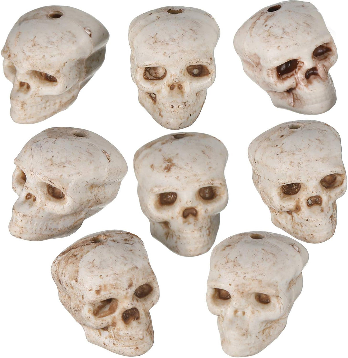 Boao 8 Pcs Halloween Mini Skull Heads, 1 in Skeleton Skulls for Decor