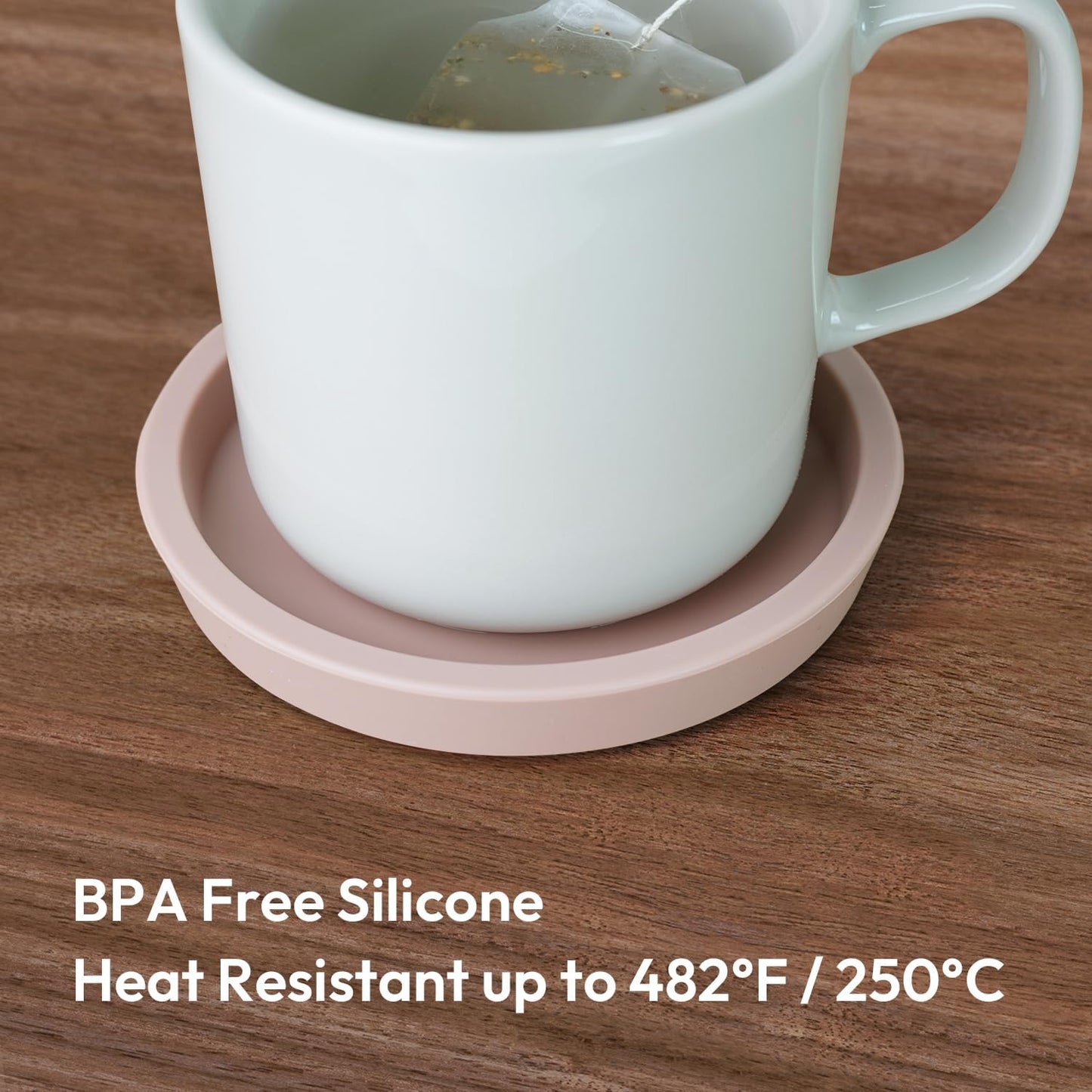 Round Bulky Cup Coasters / Pink Beige / Set of 2