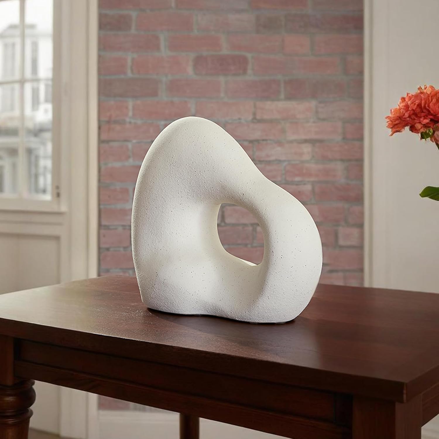 Arthrow Modern in. Ceramic Abstract Sculpture / 13" W x 6" D x 11.25" H / White / 11 Inch