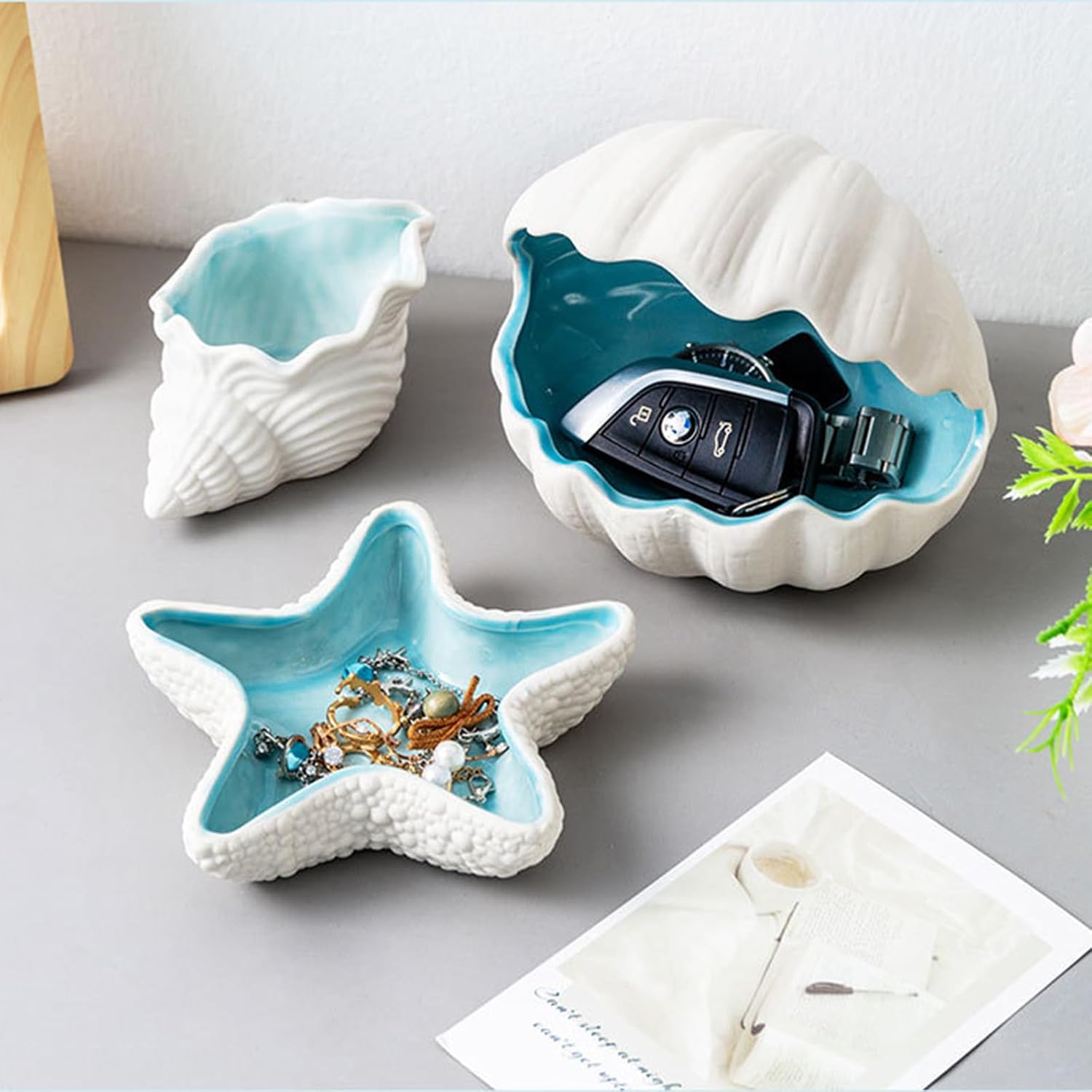 Ceramic Seashell Jewelry Holder Dish / Starfish