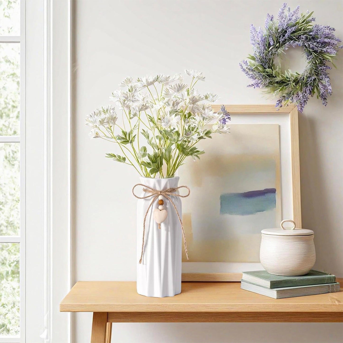 Elegant Ceramic Vase / Diamond / 8 Inch