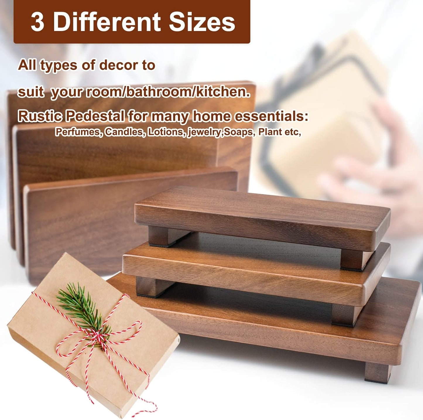 Walnut Wood Pedestal Stand