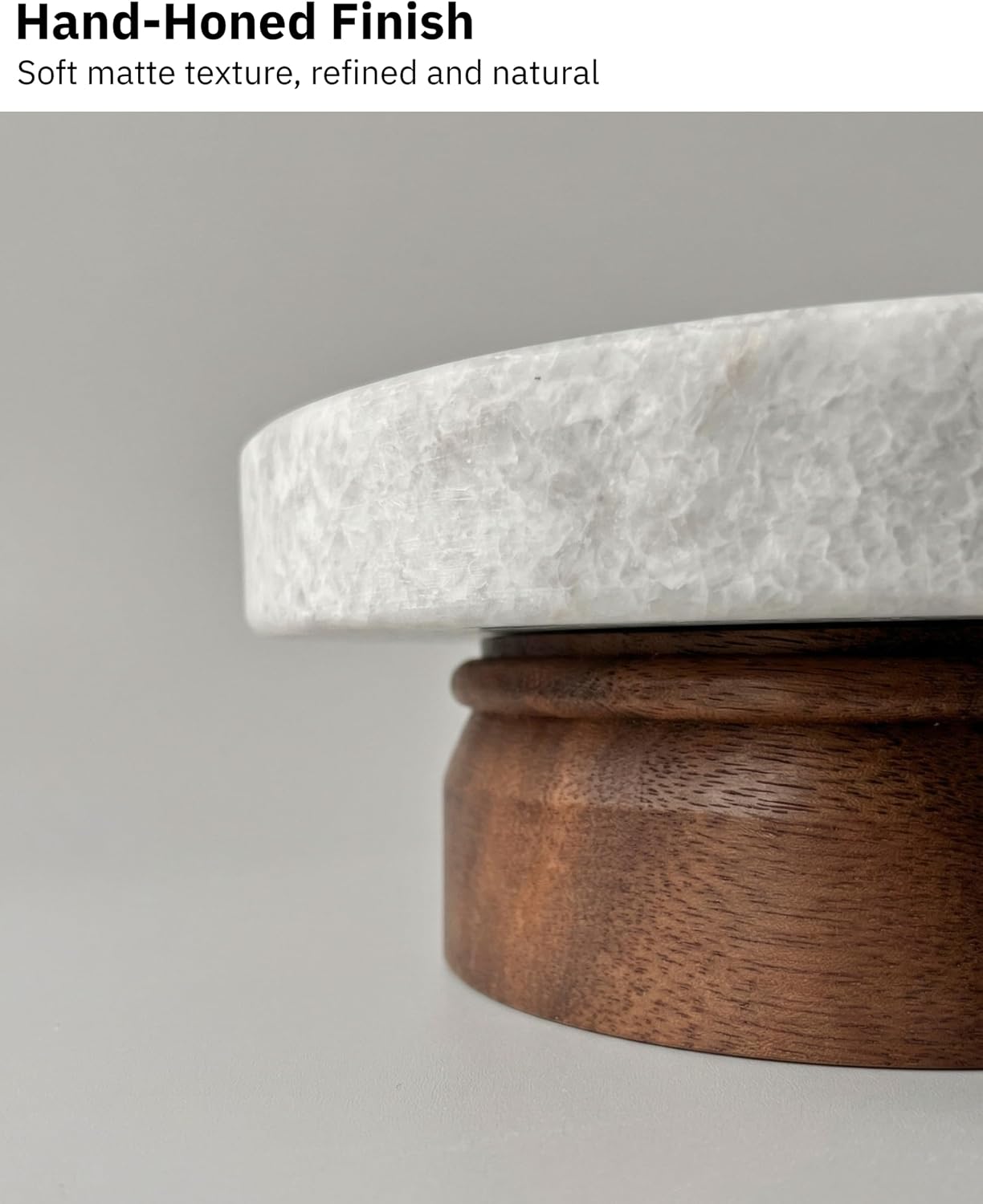 Pedestal Tray / Stone Wood Round Riser / Grey