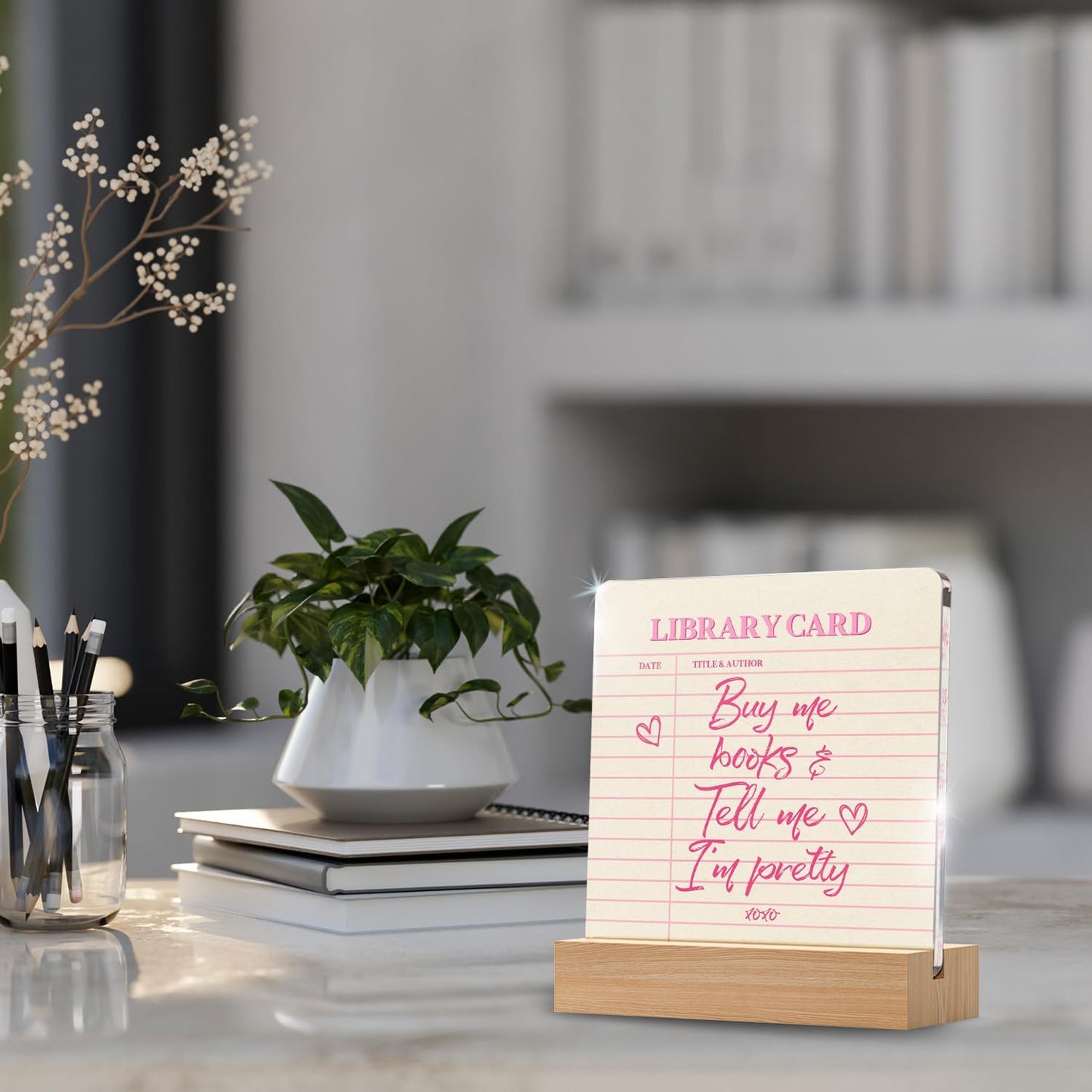 Wooden Stand for Women Book Lovers