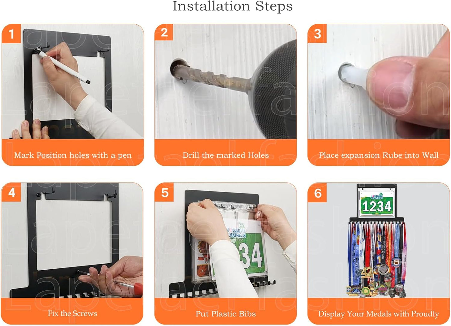 Race Medal and Bib Display,Running Bib and Medal Display and Runner Medal Hanger Display,Medal and Bib Hanger Display