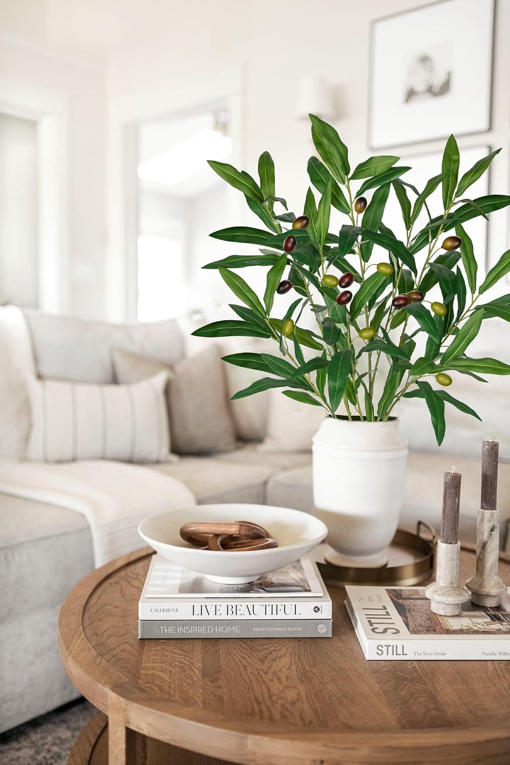Artificial Olive Leaves Branches for Floral Arrangements / & 32 / Set of 3