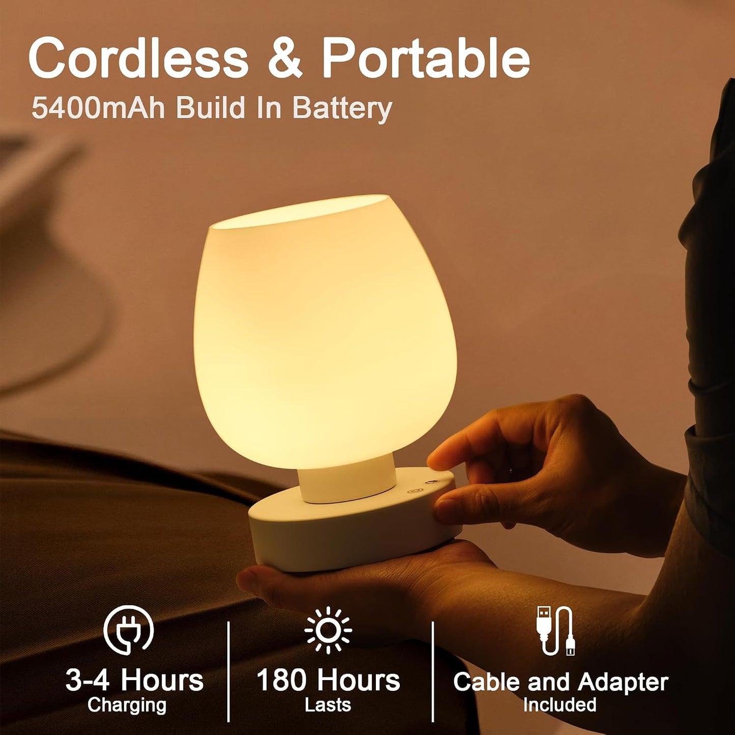 Rechargeable Battery Operated Desk Lamps / White
