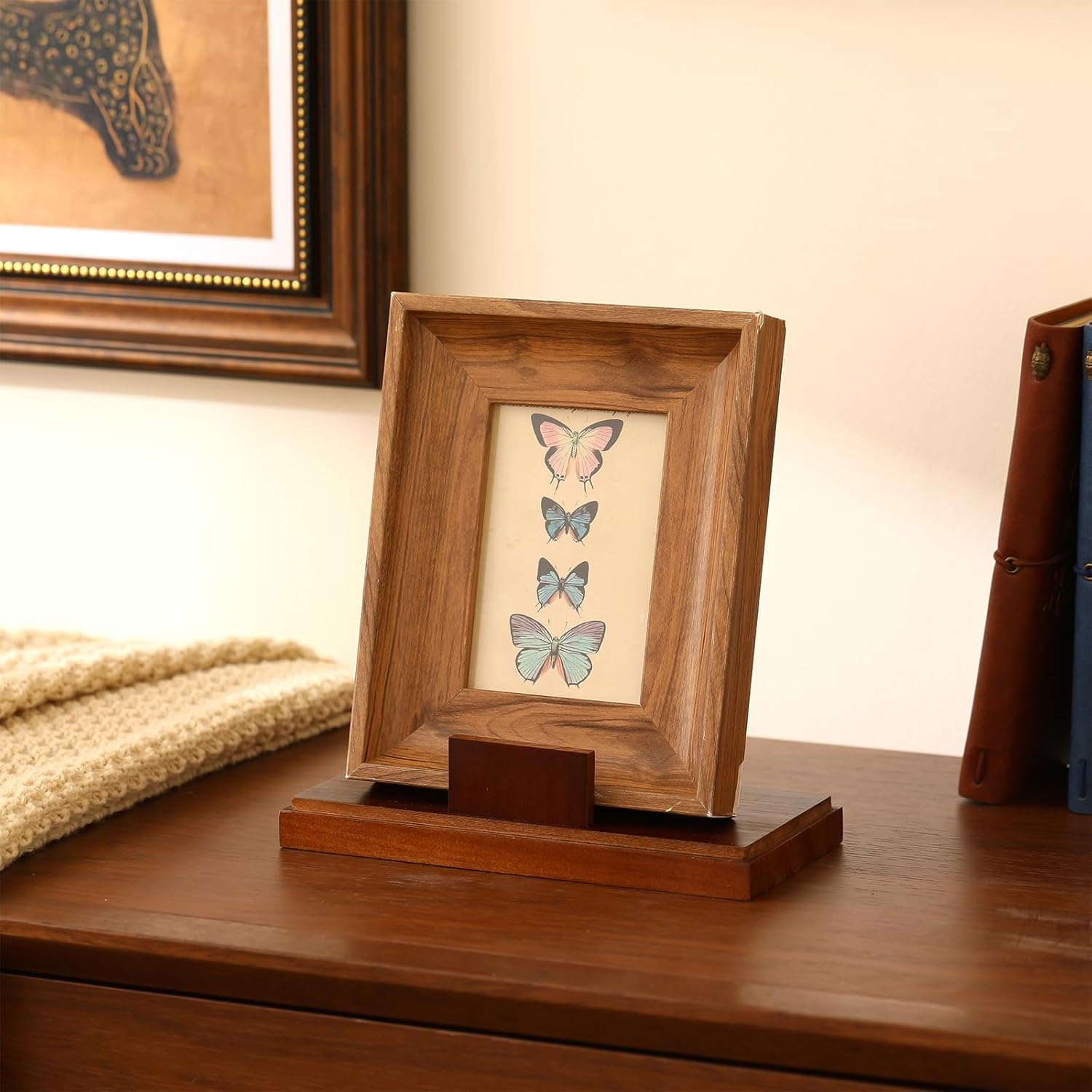 Wooden Plate Stand for Display Plate Postcard Picture Frame Book Display Stand / 8 Inch