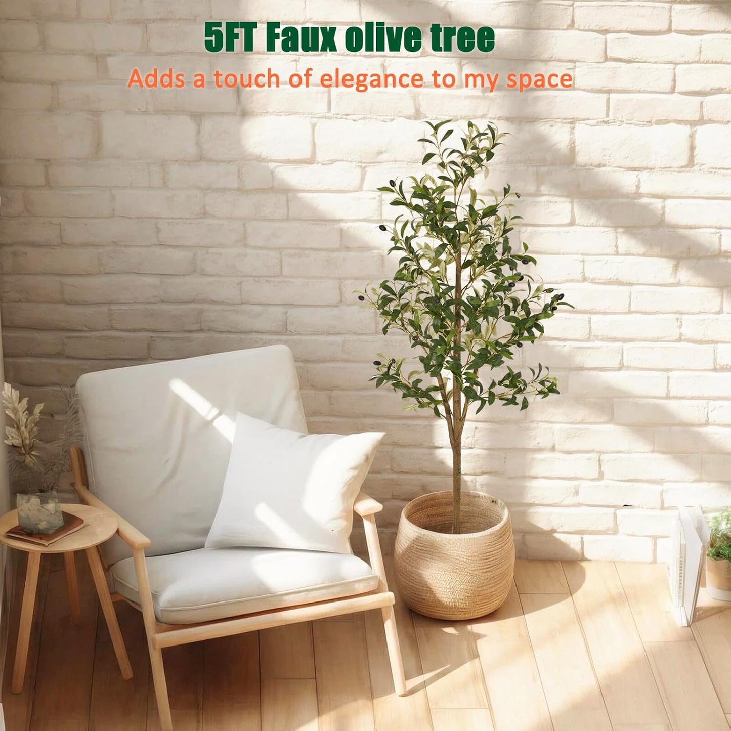 Faux Olive Tree Feet Fake Plants / 5ft / 5 Inch
