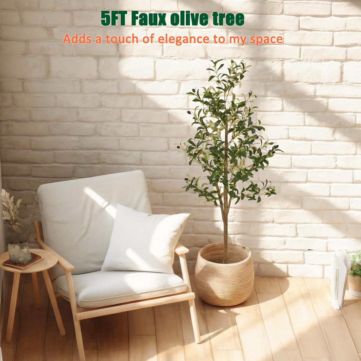 Faux Olive Tree Feet Fake Plants / 5ft / 5 Inch
