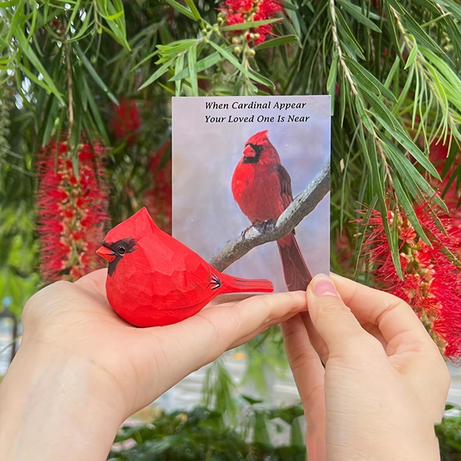 Handmade Wooden Carved Bird Decor Sculpted Hand-Painted Bird Figurines Small Home Decor Bird / 2ps