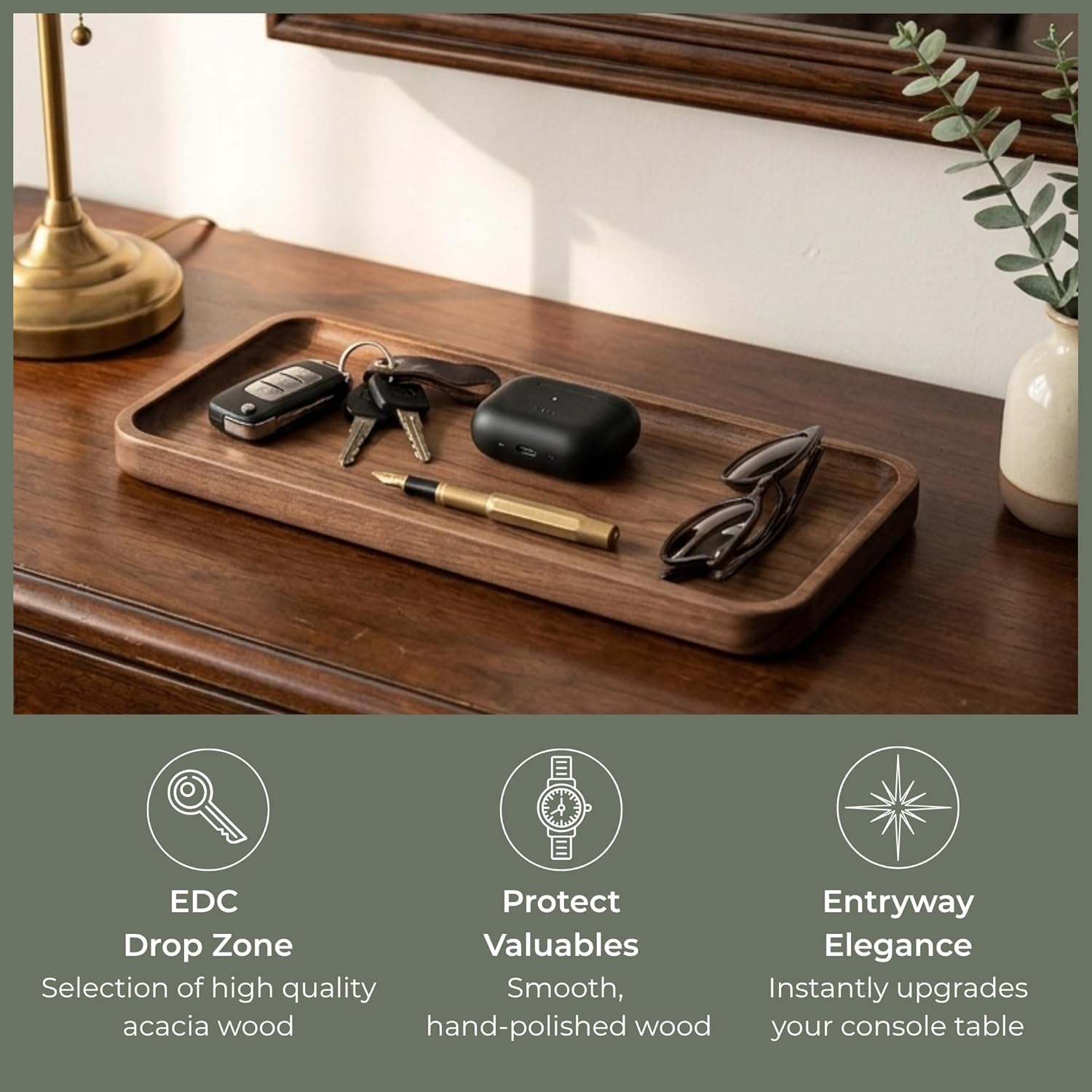 Walnut Serving Tray / 11.8 x 5
