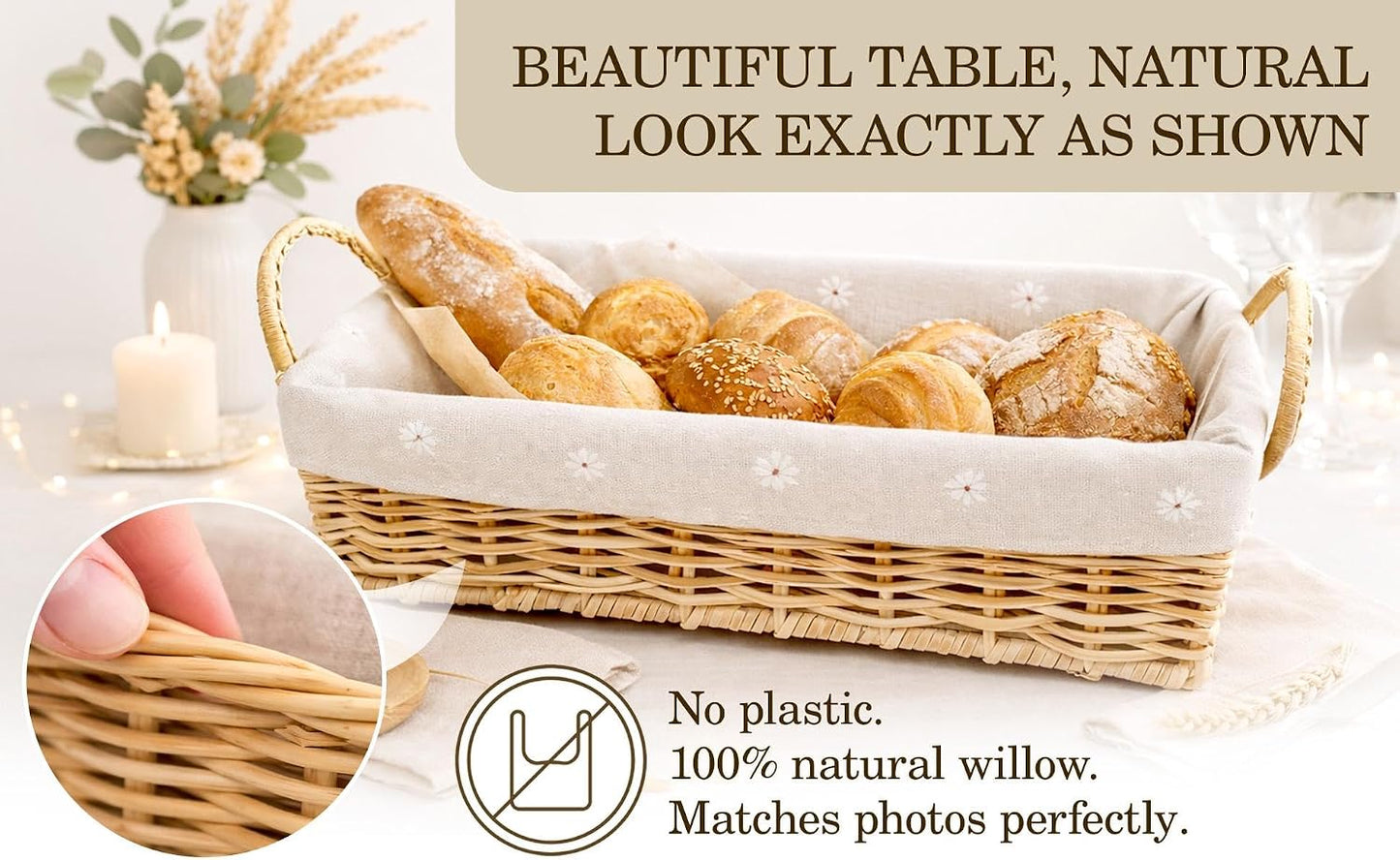 Scalloped Rattan Storage Basket / Natural