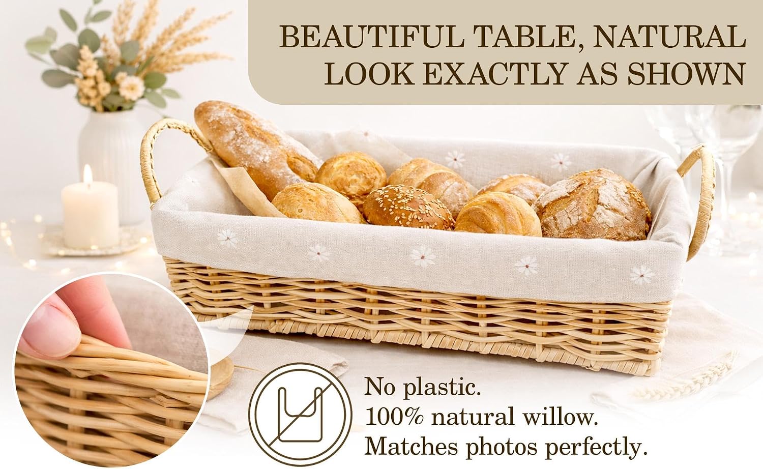 Scalloped Rattan Storage Basket / Natural