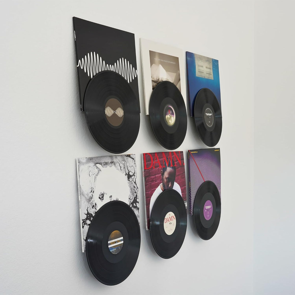 Adhesive Vinyl Wall Mount (16-Pack) – Dual Display Album and Disc, Strong Hold Record Holder Wall, Record-Safe Easy