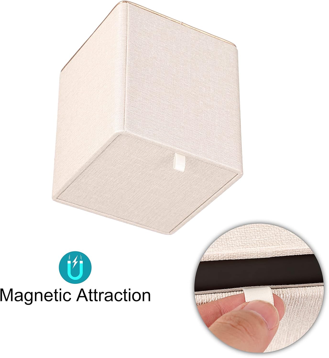 Square Linen Tissue Box Cover / Beige Linen Texture