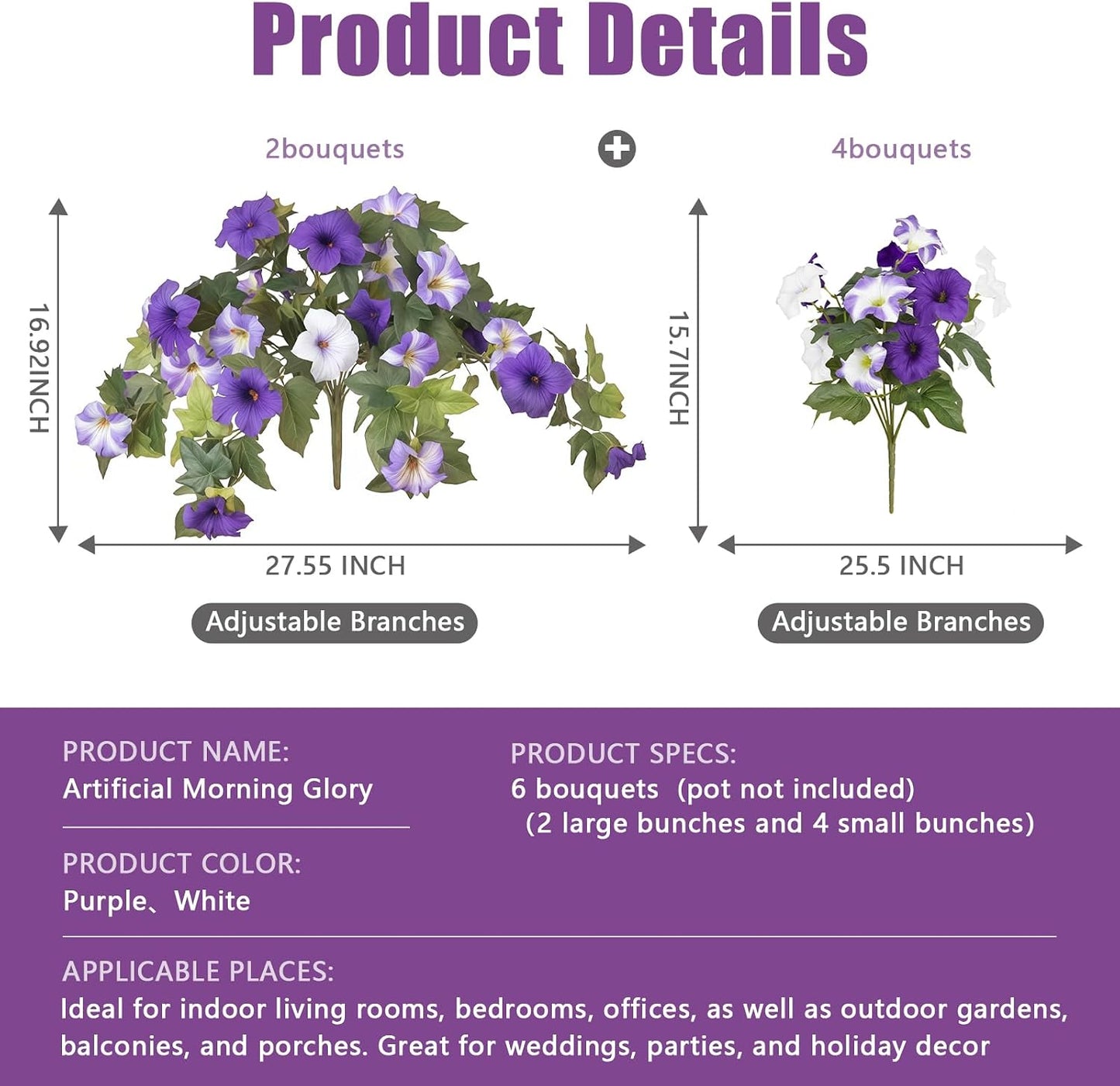 Artificial Flowers / UV Resistant fake Plants Flowers Bundles