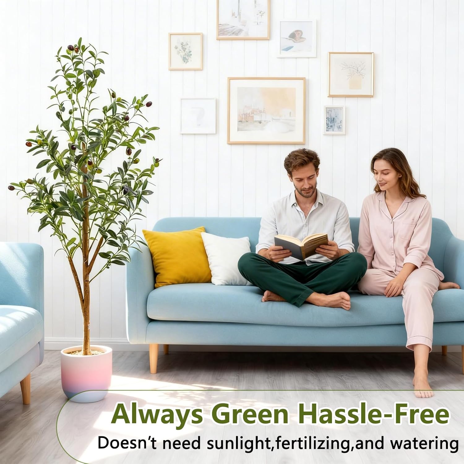 Indoor Tall Faux Olive Tree in Planter / Olive Tree 4ft / 4 Inch