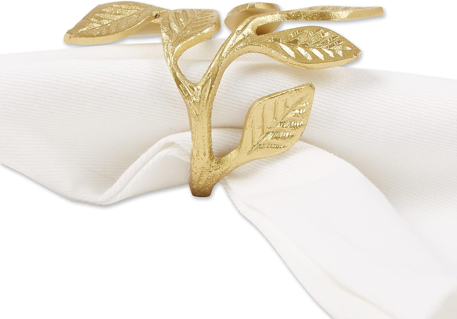 DII Christmas Thanksgiving Holiday Tabletop Décor Collection Decorative Napkin Ring Holder Set, 2.25" Diameter, Gold