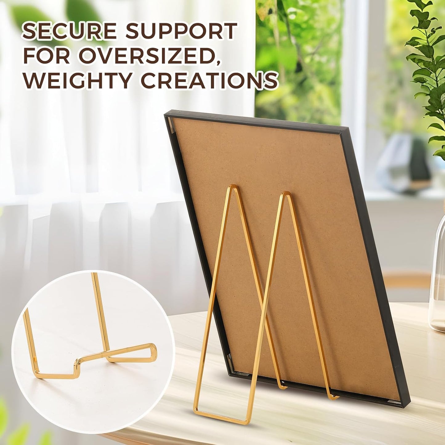 Large Plate Holder Display Stand - 12 inch Super Tall Big Plate Stands for Heavy Duty Display - Metal Picture Frame