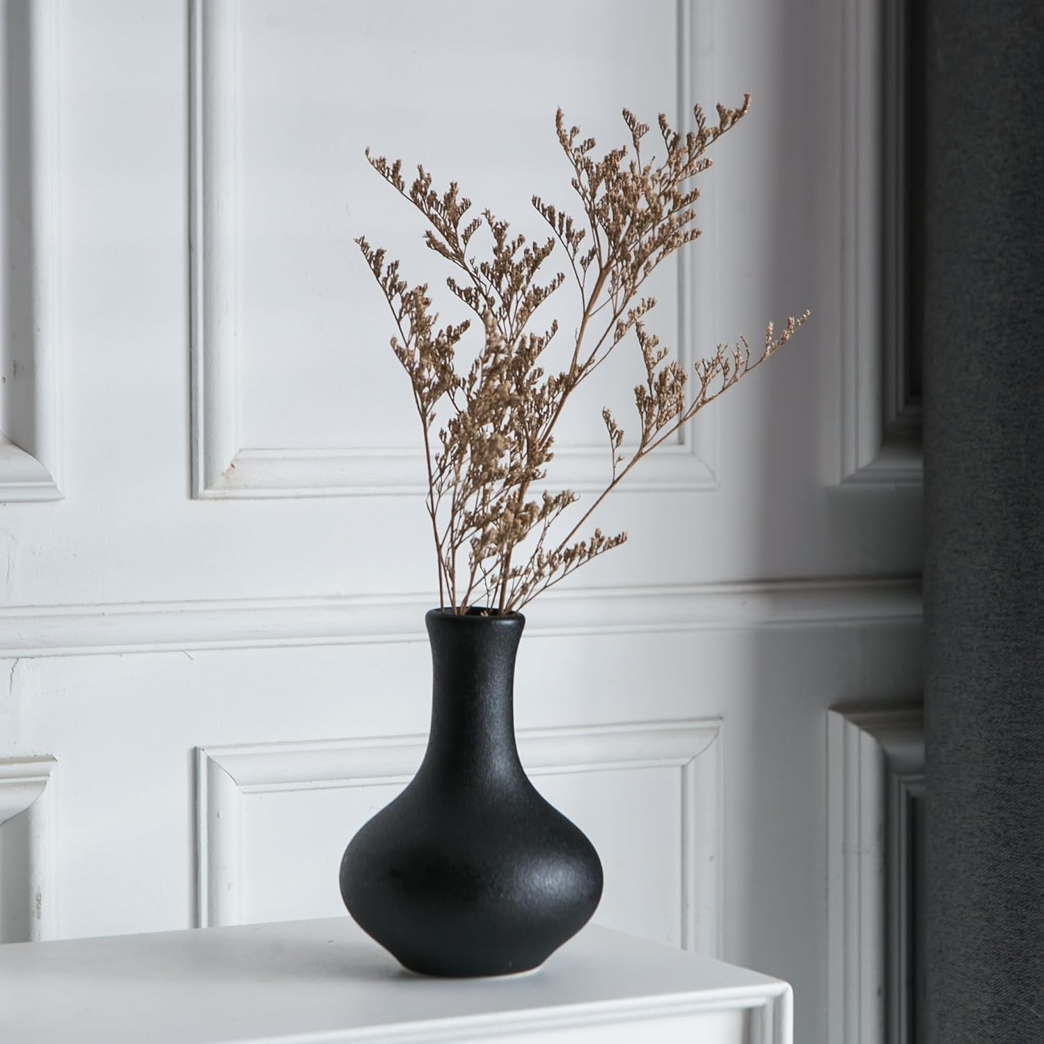 Ceramic Bud Vase / Black / Set of 5