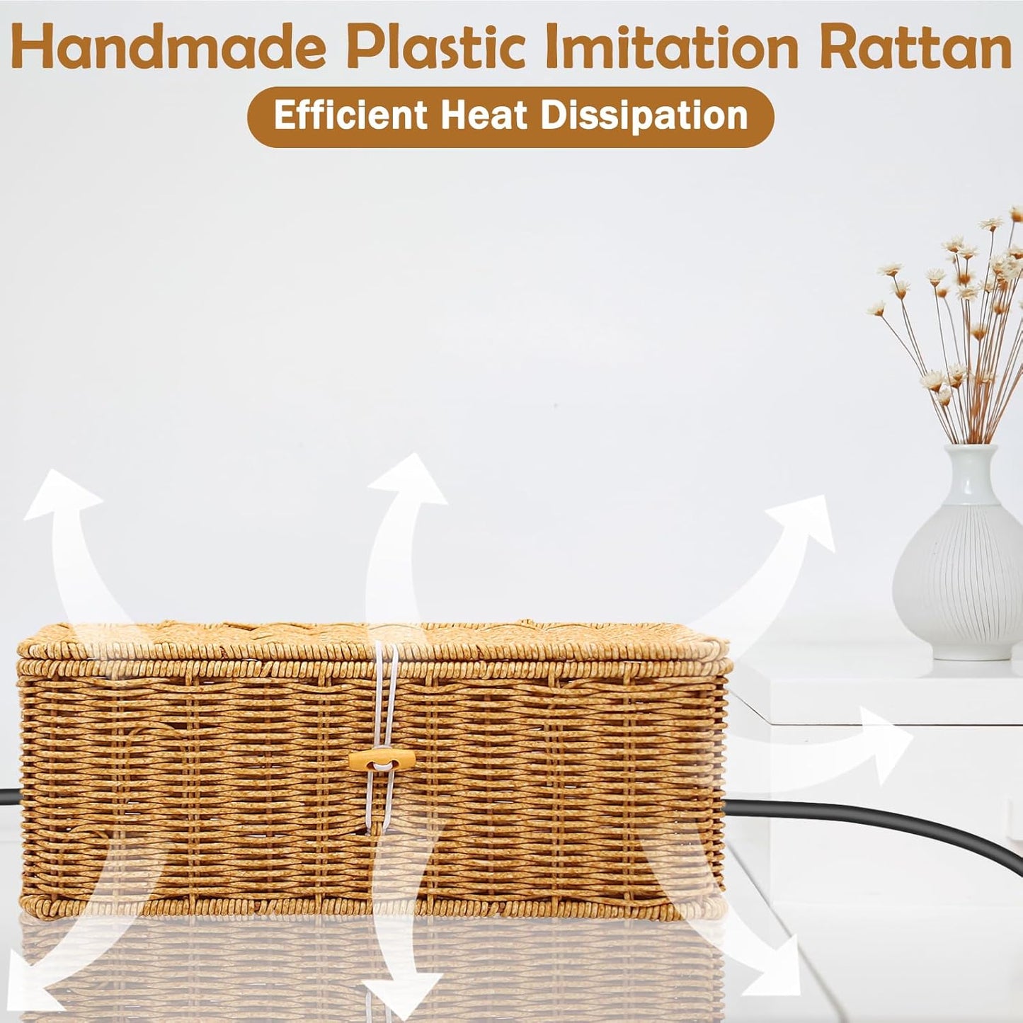 Handmade Rattan Cable Organizer / Set of 2