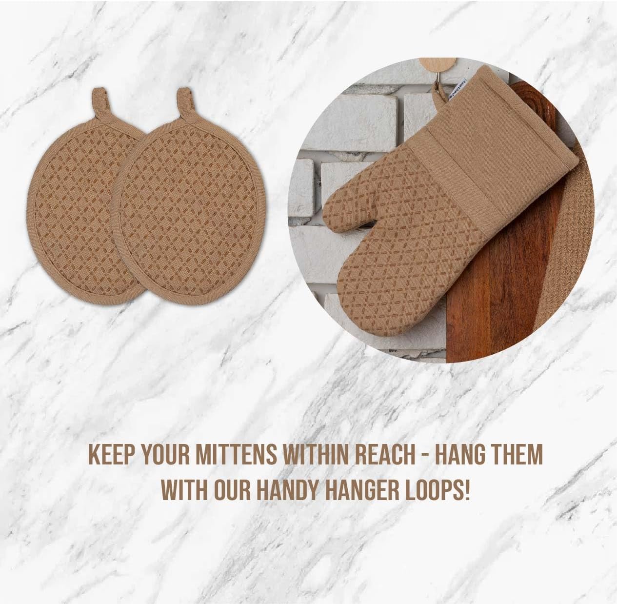 LANE LINEN 16 Piece Kitchen Dish Cloths Set - 100% Cotton Dish Towels, Heat Resistant Kitchen Mittens and Pot Holder