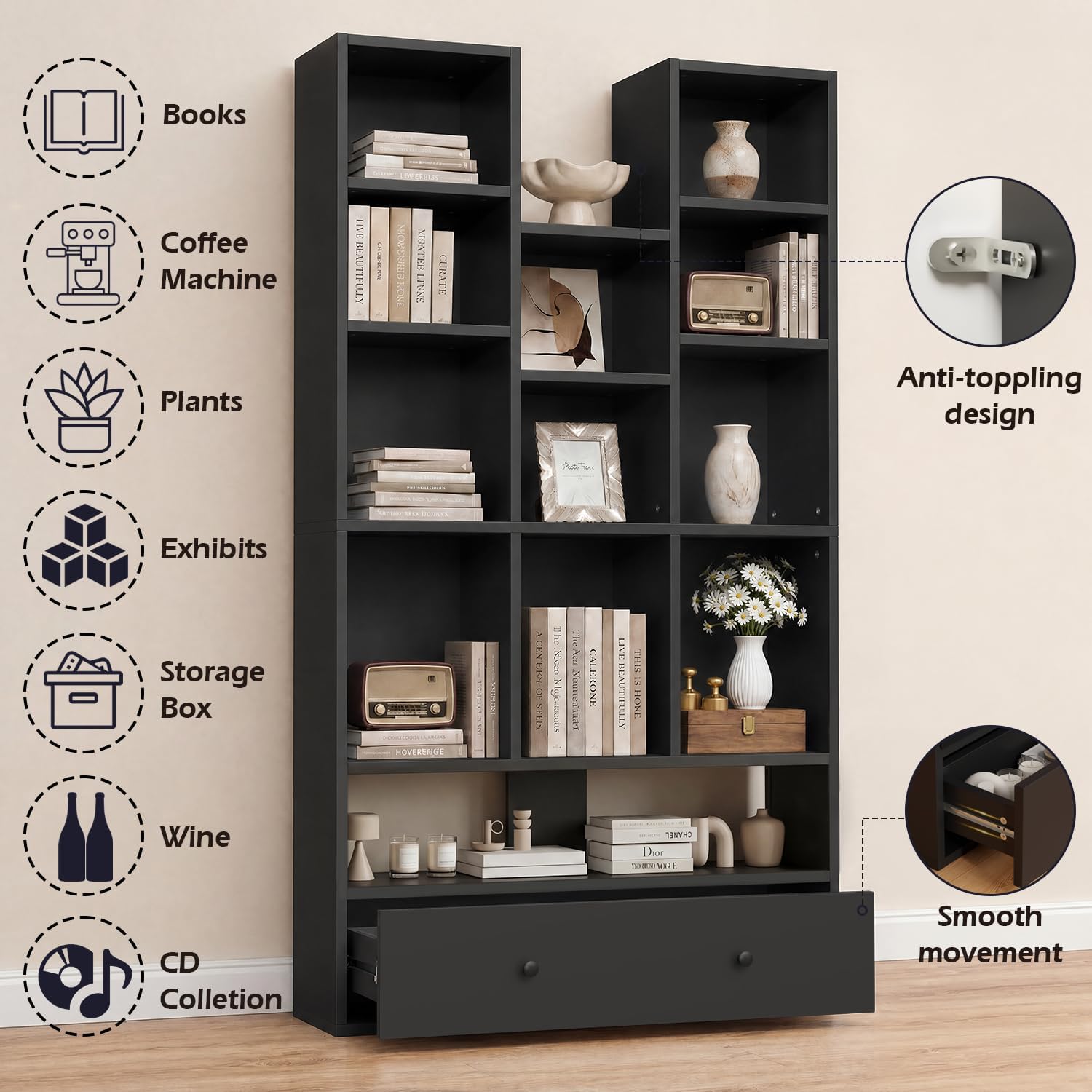 11 Storage Cubes / Black