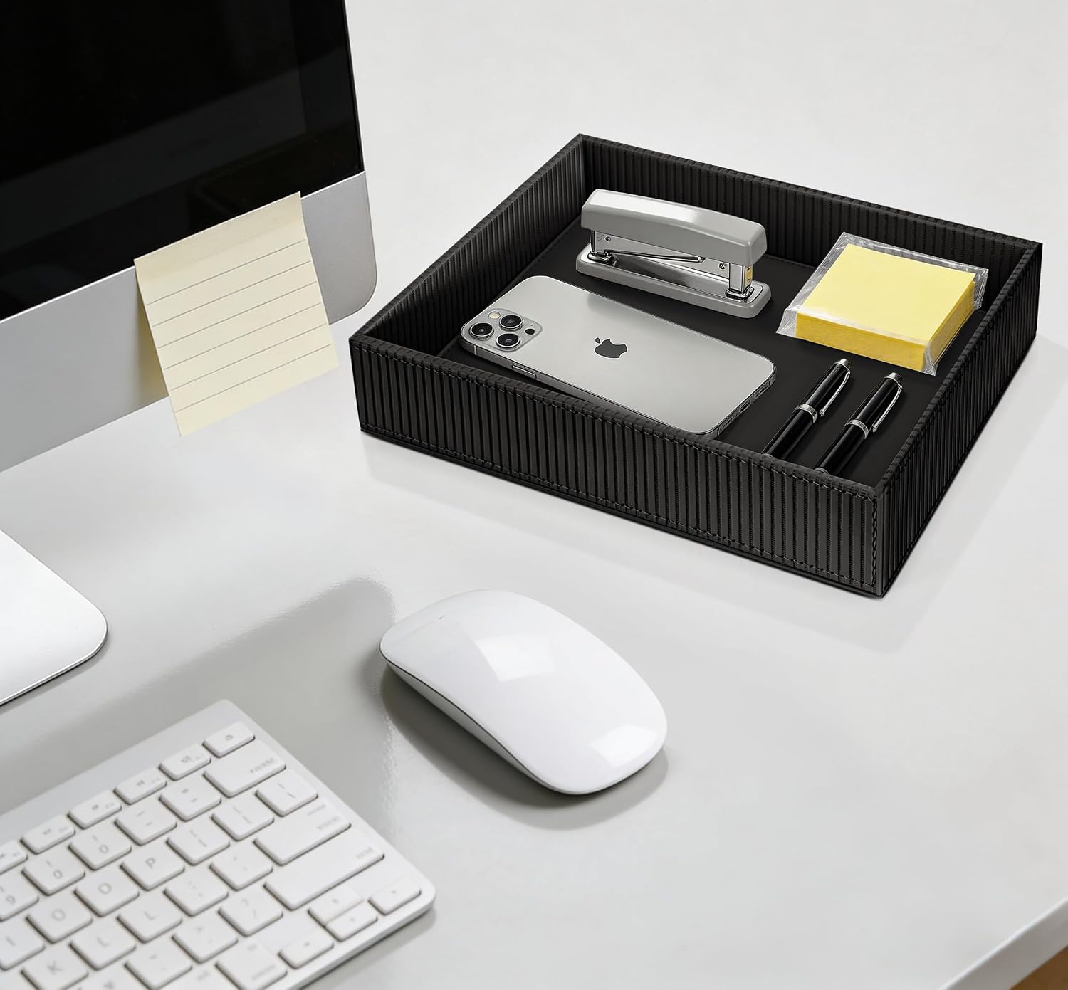 Valet Tray Desk Organizer / Stripe Black