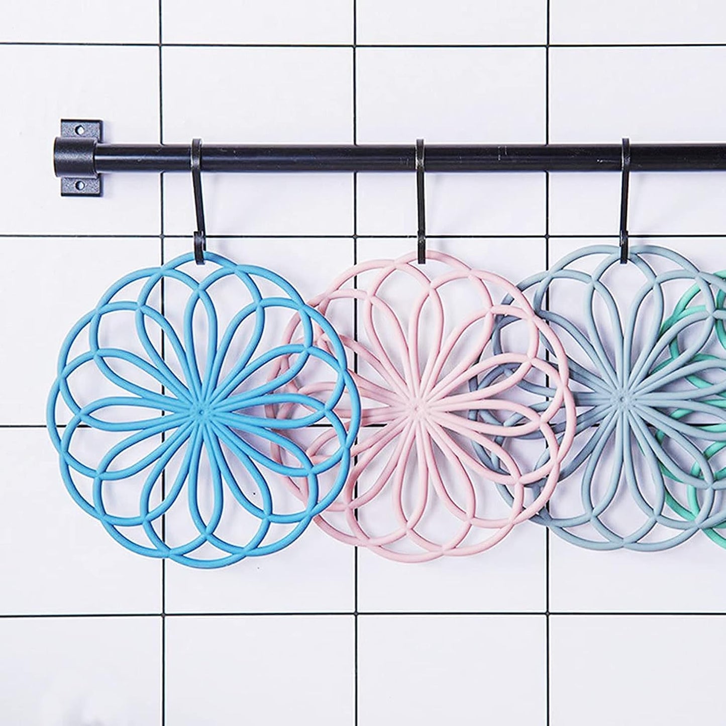 Large Hollow Flower Silicone Coaster Moulds for Resin 3D Mandala Jewelry Casting / Set of 4