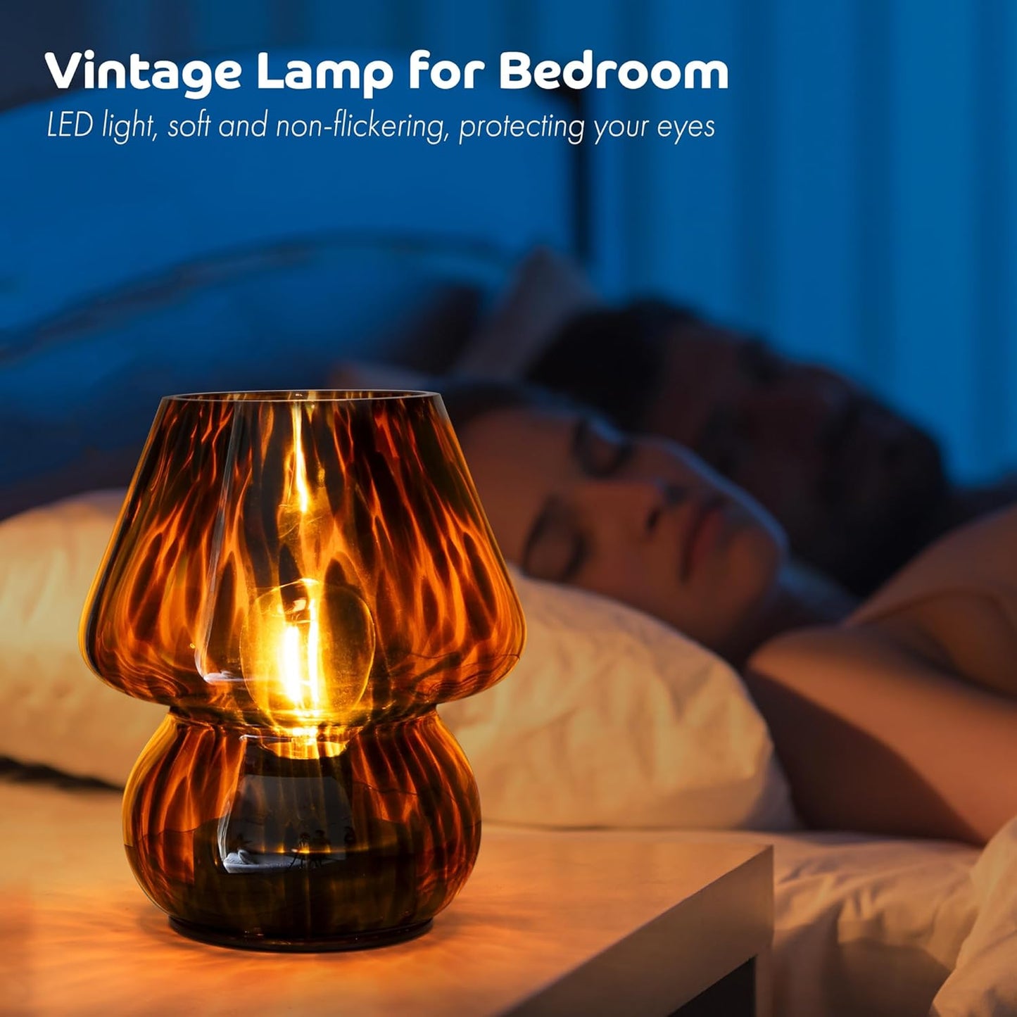 Vintage Small Table Lamp / Amber