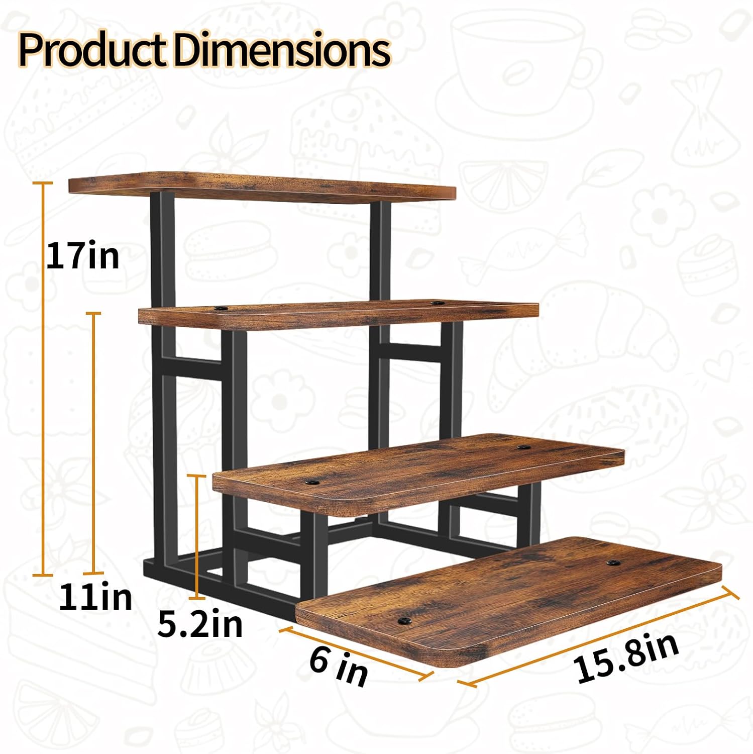 Lilybud--lily Cupcake Stand for 50 Cupcakes, 4 Tier Wooden Risers Display Stands Stepped Dessert Table Display Set with