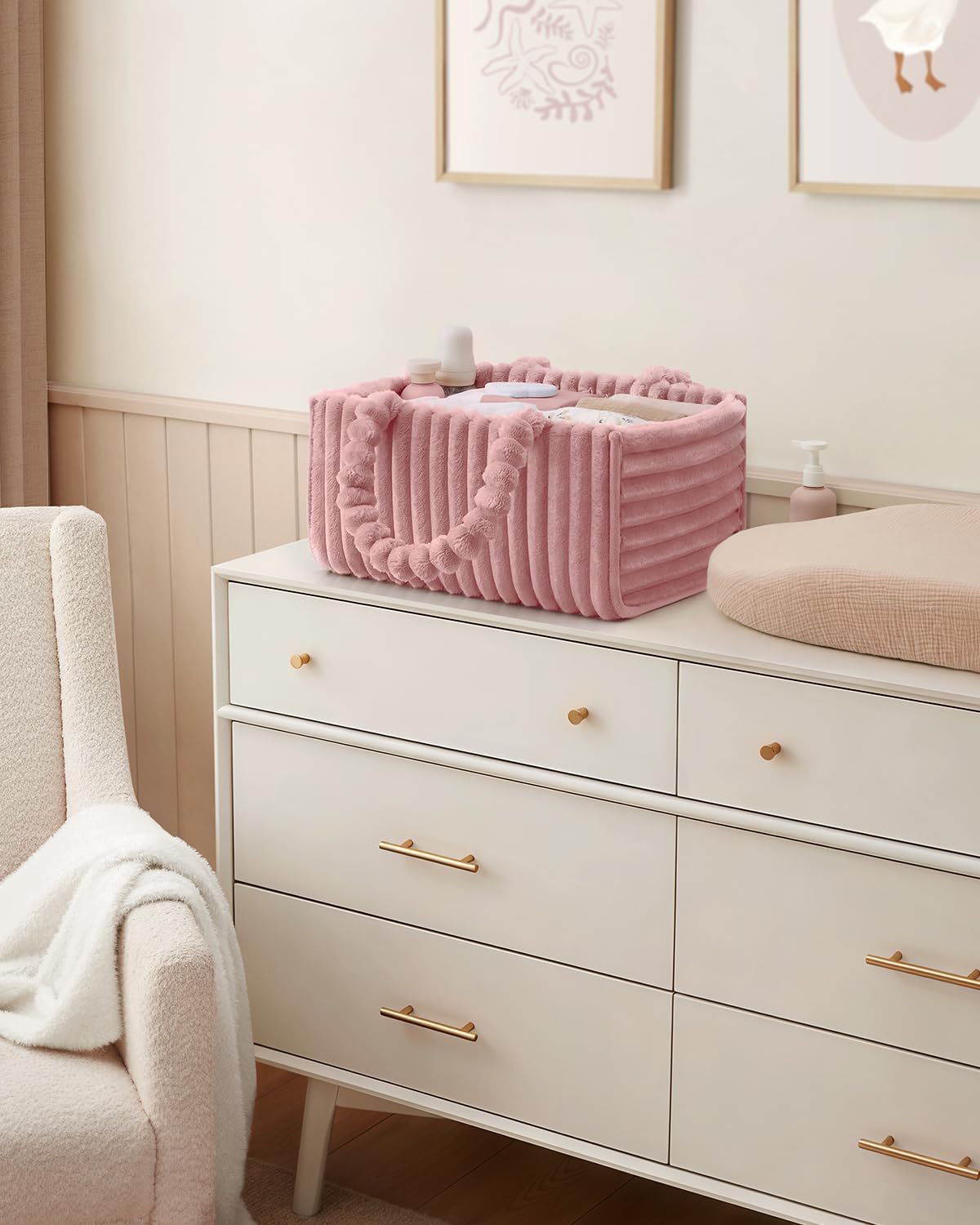 Nursery Storage Basket / Blush Pink