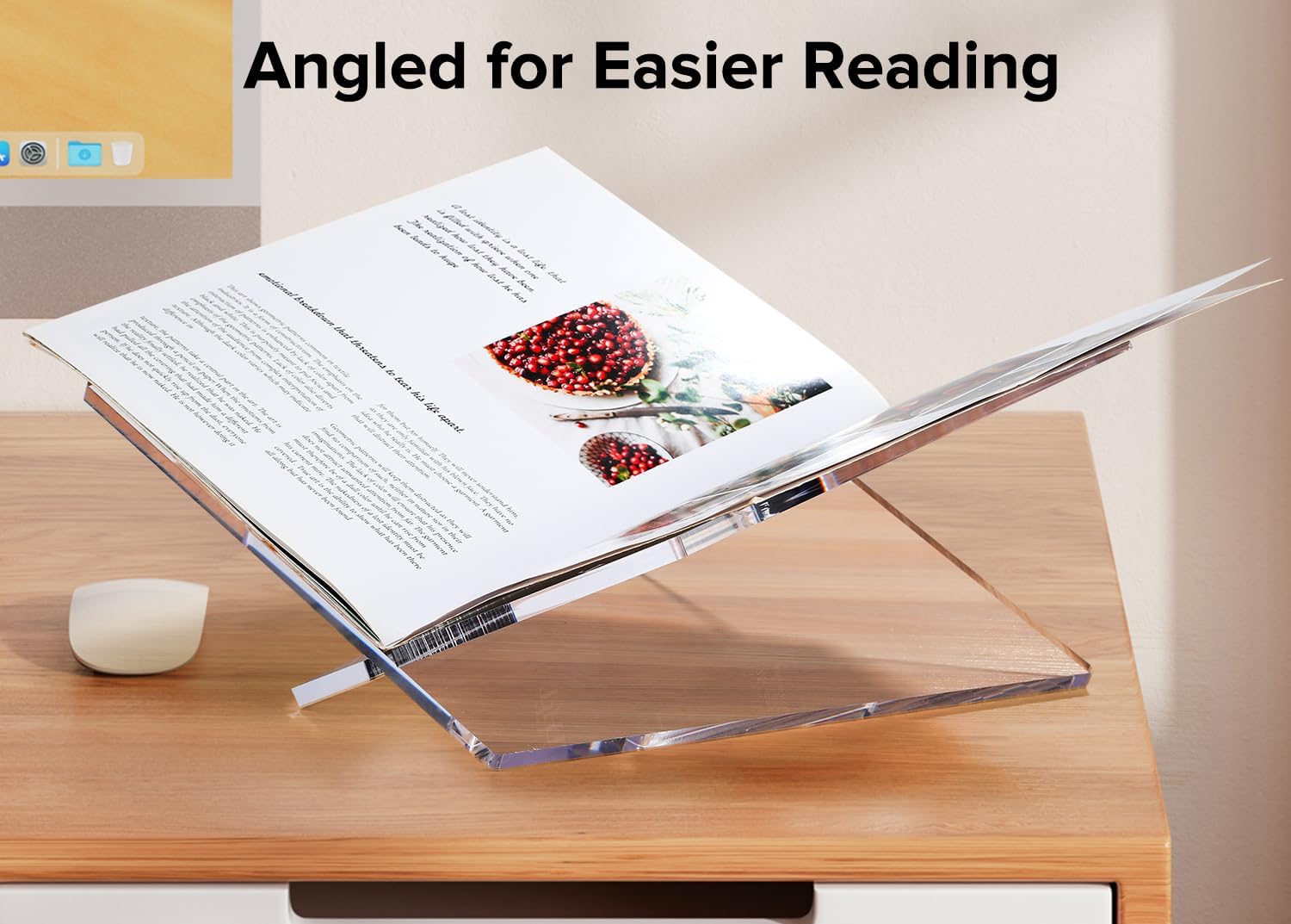 Acrylic Book Stand Acrylic Book Holder / Clear / Large / 12.5 x 9.5 x 5.7