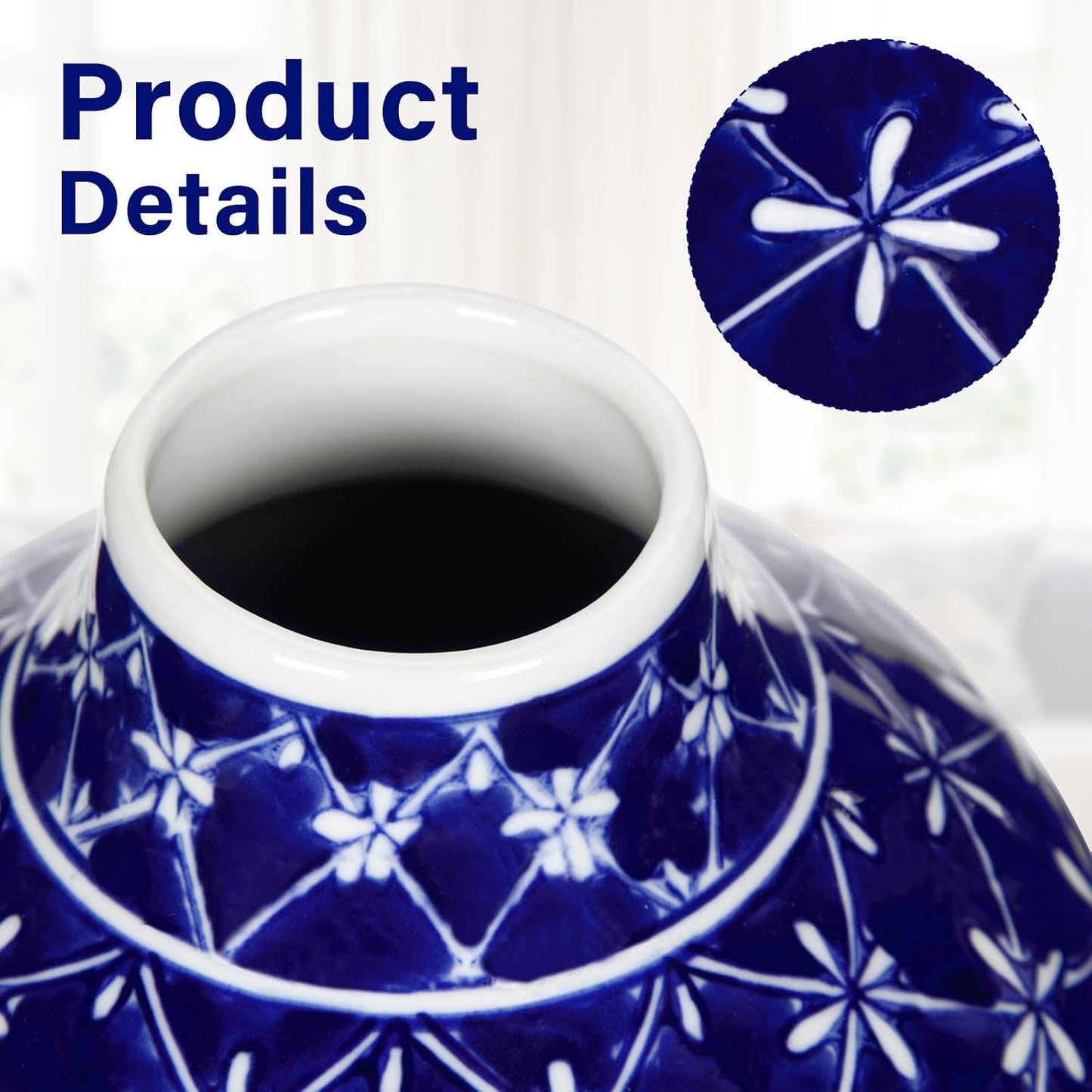 White Vase Porcelain Vases Small Chinoiserie Decor Ceramic Gifts Chinese Flower Vase / Blue